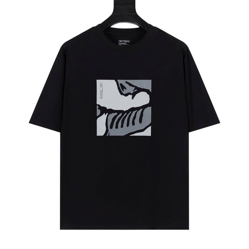 Arc'teryx Square Bird Skeleton Graphic Crew Neck Short‑Sleeve T‑Shirt, Unisex Relaxed Fit Tee