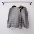 Chrome Hearts Fine Striped Long Sleeve Polo (Black/White)